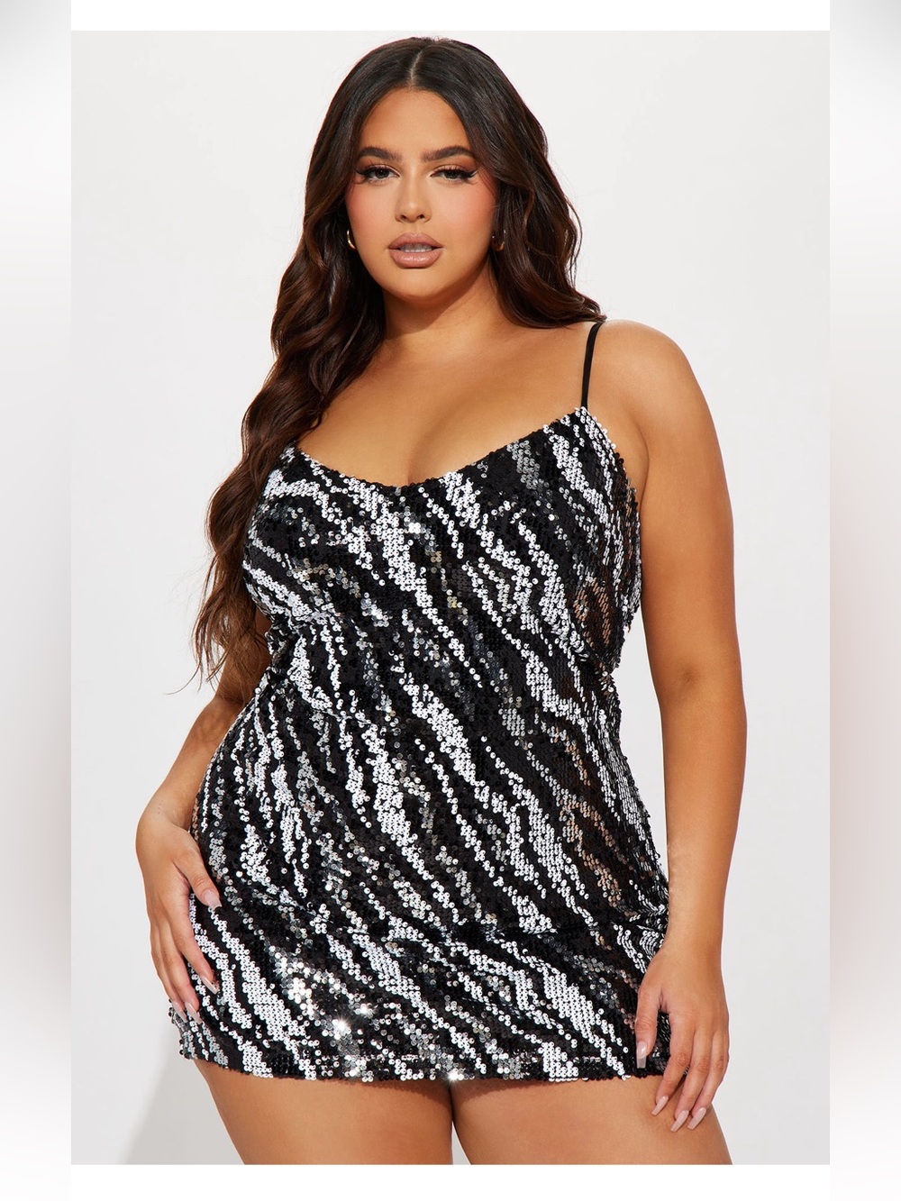 Black & Silver Sequin Mini Dress 🐼